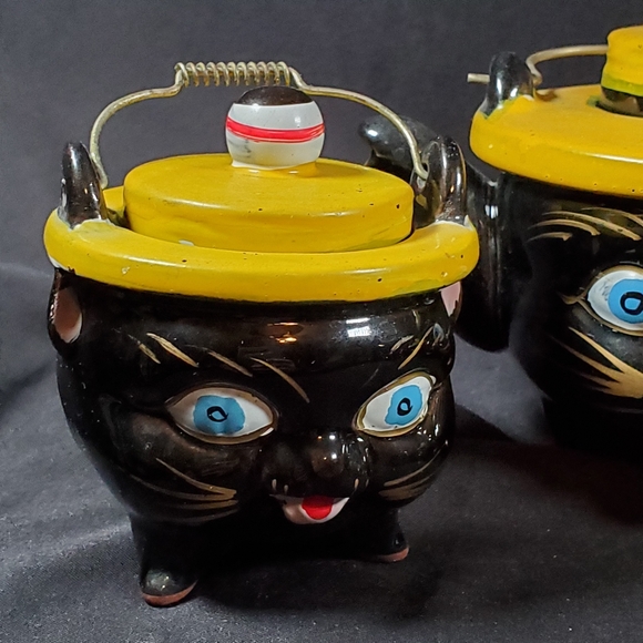 RARE Antique Norcrest Black Cat Set 1930's - Picture 3 of 16